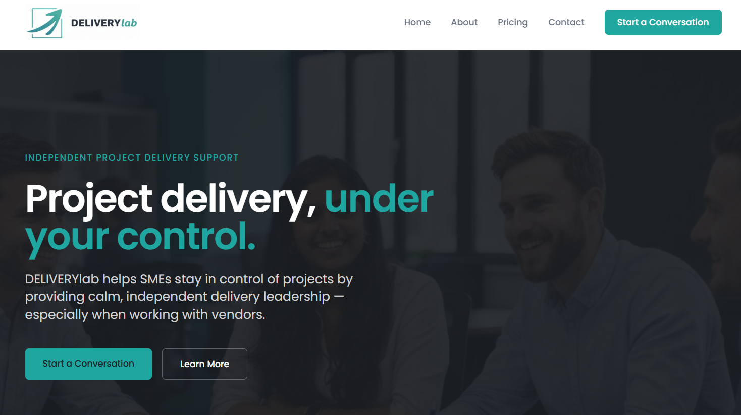 DELIVERYlab website designed by Aweh Digital